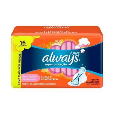 Imagem de Absorvente Always Super Proteção Suave Com Abas 16 Unidades