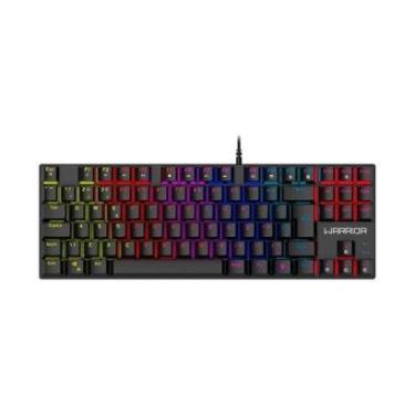 Imagem de Teclado Mecânico Gamer Warrior Royal Cross, RGB, Switch Blue, TKL, ABNT2, Preto - TC312-Unissex