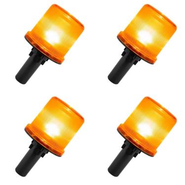 Imagem de Sinalizador Solar Viario Kit 4 Uni Cone Obra Transito Sinalizaçao Rodovia Transito Sinalizaçao Obra Emergencia Acidente