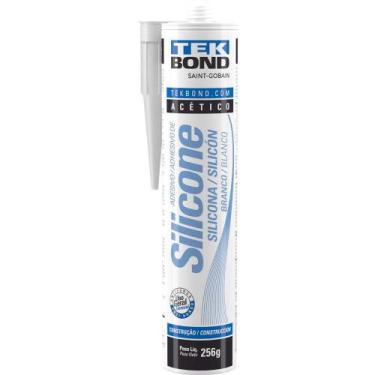 Imagem de Borracha de Silicone Acético, Branco, 256 g, Tekbond