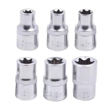 Imagem de Jogo de Soquetes Torx Encaixe de 1-2 com 6 Peças 6tb Eda Jogo de Soquetes Torx Encaixe de 1-2 Co