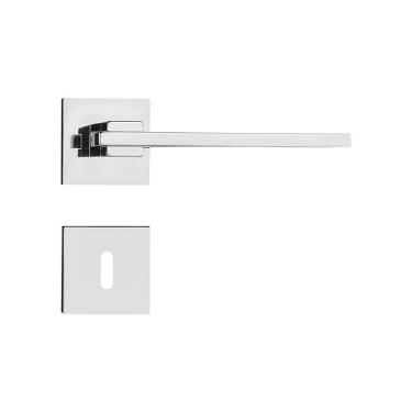 Imagem de Fechadura Nina Cromada Roseta Quadrada 55mm Pado Interna