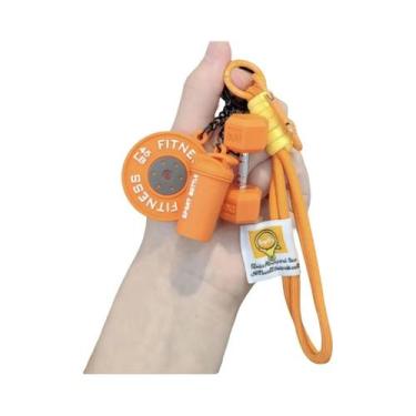 Imagem de Chaveiro De Silicone Para Academia Com Anilha De Peso E Halteres  Pres
