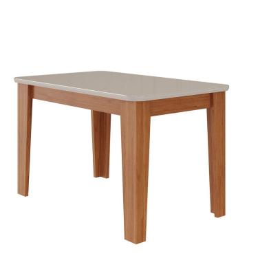 Imagem de Mesa para Sala de Jantar Estela 1,30 C/ Vidro Cinamomo/Offwhite