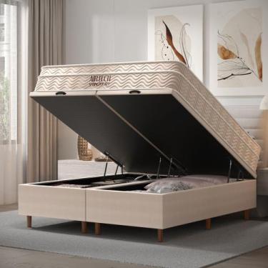 Imagem de CAMA BOX BAÚ BLINDADO QUEEN COM COLCHÃO MOLAS ENSACADAS ORTOBOM AIRTEC