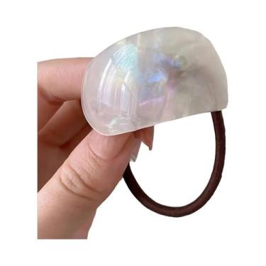 Imagem de Elásticos De Cabelo Em Acetato Com Textura De Mármore Para Mulheres E 