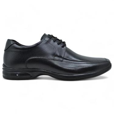 Imagem de Sapato Social Masculino Jota Pe 3D Couro Legitimo Conforto, Preto, 39