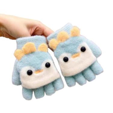 Imagem de Luva Infantil Bichinho Pinguim Meio Dedo Com Tampa Dobrável - D Presen