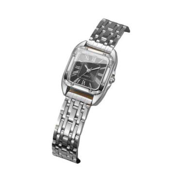 Imagem de Relógio De Pulso Feminino De Luxo Com Mostrador Quadrado E Estilo Roma