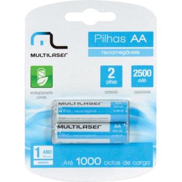 Imagem de Pilha recarregavel aa 2500mah c/2 cb053 - Multilaser