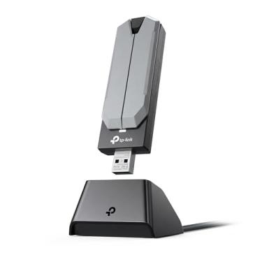 Imagem de TP-Link Adaptador USB 3.0 sem fio BE6200 Tri-Band Wi-Fi 7 Archer TBE401UH | Adaptador WiFi para PC Desktop | Suporta Windows 11,10 | 2 x antenas de alto ganho | 6GHz, 4K-QAM, 160MHz, WPA3 | Seguro por