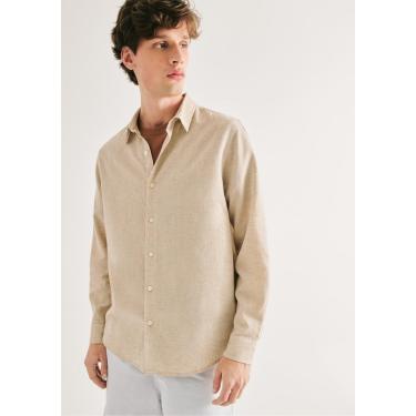 Imagem de Camisa Masculina Manga Longa Slim Com Linho-Masculino