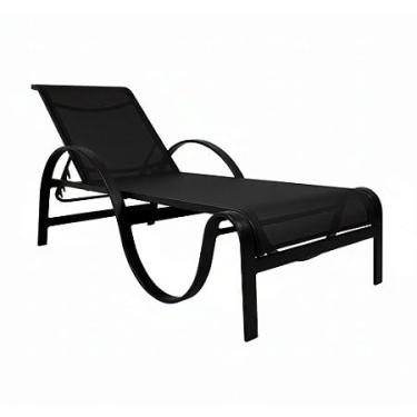 Imagem de Espreguiçadeira Com Rodas Alumínio Piscina Encosto Regulável