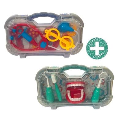 Imagem de Maleta De Médico e Dentista Infantil 2 Unidades para Menino - Pakitoys