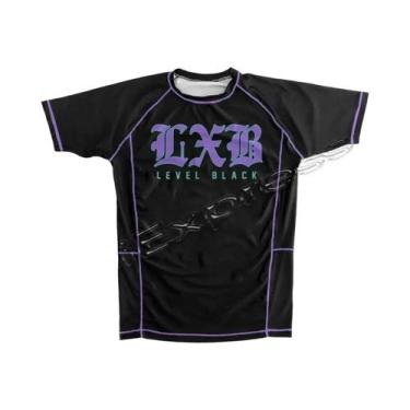 Imagem de V1 LXB AJJ Preto Secagem Rápida Rash Guard Gym Tee Levelxblack Jersey 