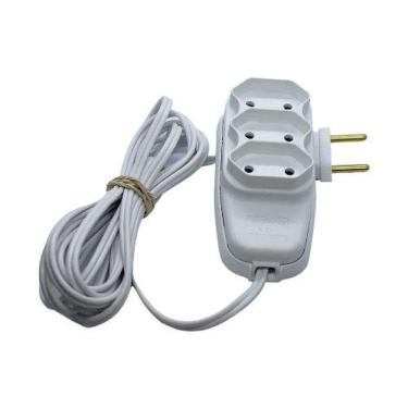 Imagem de Extensão Elétrica Tripla Extensão Tripla 4,5 Metros 2P 10A Cabo Longo, Resistente, Branca Ilumi