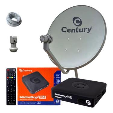 Imagem de Kit Antena Century 60 cm Digital Midiabox SE-2 lnbf e cabo