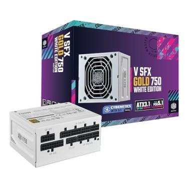 Imagem de Cooler Master V750 SFX Gold White ATX ITX Fonte de alimentação modular completa, ATX 3.1 90° 12VHPWR|450W PCIe 5.1, 750W 80Plus Gold, suporta RTX 5070 Ti|RX 9070 XT, cabo personalizado, 100 mm | 3,9