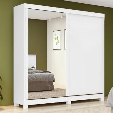 Imagem de Guarda Roupa Casal com Espelho 2 Portas de Correr e Pes Zeine Lopas