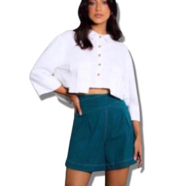 Imagem de Blusa Cropped no Tecido linho - Sambecca, Terra, P