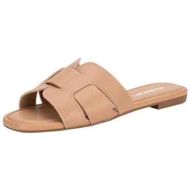 Imagem de Tamanco feminino flat moleca 5435553, Salmão, 36