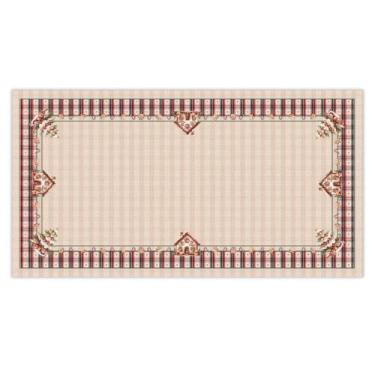 Imagem de Toalha de Mesa Belchior Natalina Retangular 140x270, UN, BEGE-XADREZ