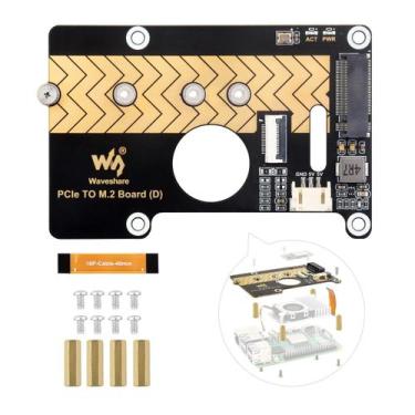 Imagem de Placa adaptadora PCIe para M.2 para Raspberry Pi 5 com suporte NVMe - 