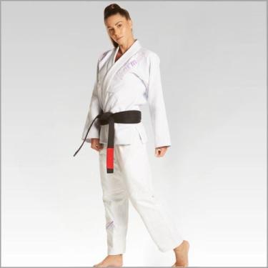 Imagem de Kimono Branco com Roxo PERFEITO para Jiu Jitsu  Feminino Ocean Mormaii