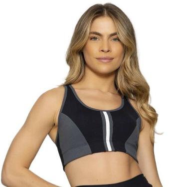 Imagem de Top Run More Powerful Feminino, Preto, Chumbo, M