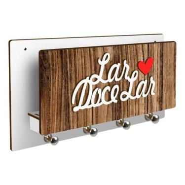 Imagem de Porta Chaves Carta Organizador de Parede Decorativo em MDF - Cia Laser