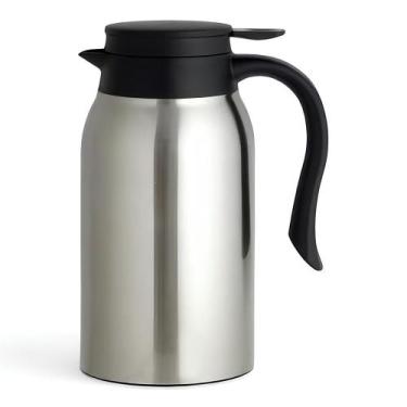 Imagem de Garrafa Térmica Inox Escovado 800ml Preta Cafés e Chás - Mood - Goeder