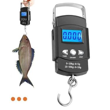 Imagem de Balança Compacta Leve Portátil Gancho Digital Mala Bolsa 50kg - Chrome