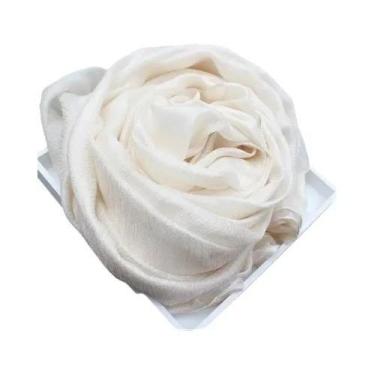 Imagem de Cachecol De Linho plus Size Para Mulheres, Cor Pura, Pashmina Para Pri