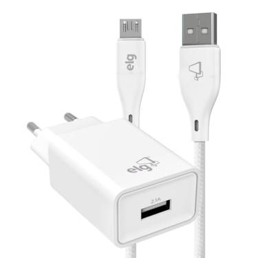 Imagem de ELG, KT510WC, Kit Carregador de Parede Universal USB, Acompanha Cabo Micro USB de 1M, 1 porta de 1A e Saída de 5V Speed Plus Port, Bivolt, Preto