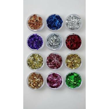 Imagem de Kit 12 Folhas Ouro Unhas Decoração Multifor - Congratulations Store