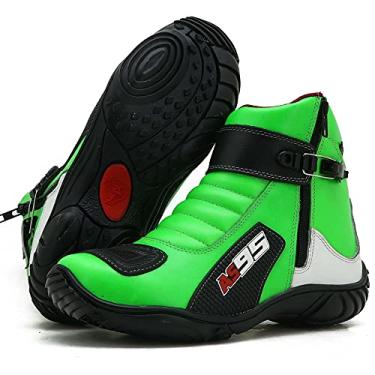 Imagem de BOTA MOTOCICLISTA DE COURO AS95 095 VERDE BCO PRETO (45, 095 VERDE BCO PRETO)