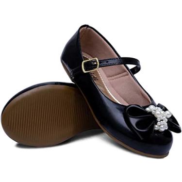 Imagem de Sapatilha Pópidi Infantil Feminina Laço Perola 02.25J (Preto, BR, Criança de 9 a 12 anos, Numérico, 34)