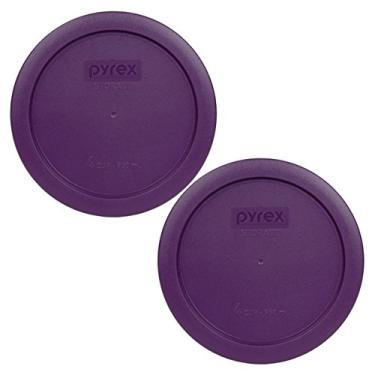 Imagem de Tampa de armazenamento redonda de 4 xícaras Pyrex 7201-PC para tigelas de vidro, Roxa, 4 Cup, 950mL, 2