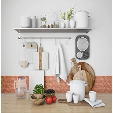 Imagem de Papel De Parede Adesivo Azulejo Pastilha Laranja 2,80m