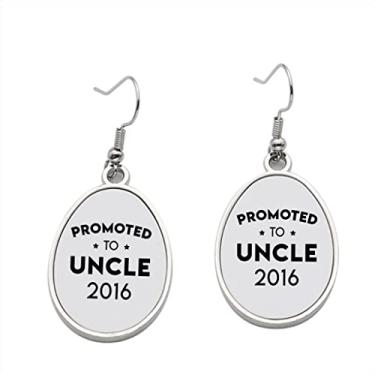 Imagem de Brinco Promoted to Uncle 2016 – Brincos pendentes para meninas – Presente de festa de aniversário dos namorados, Metal, Sem pedras preciosas