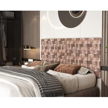 Imagem de Painel Cabeceira Box Queen 1,60 Estampa Marrom - Comprar Moveis em Casa