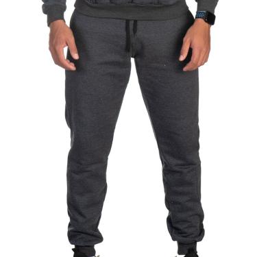 Imagem de Calça Jogger Moletom Liso Masculino e Feminino Super Lindo CINZA ESCURO GG