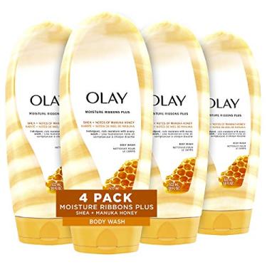 Imagem de Body Wash by Olay, Moisture Ribbons Plus Shea + Manuka Honey Body Wash, 18 fl oz (Pack of 4)