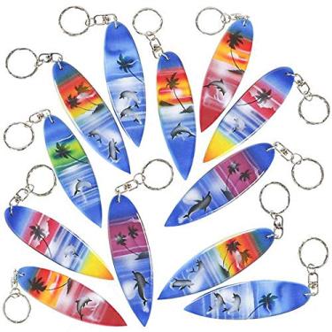 Imagem de Chaveiros de madeira ArtCreativity, conjunto de 12, chaveiros divertidos para mochila, bolsa, bagagem, ótimos brindes para aniversário, Luau, praia e festas na piscina, enchimentos legais para crianças