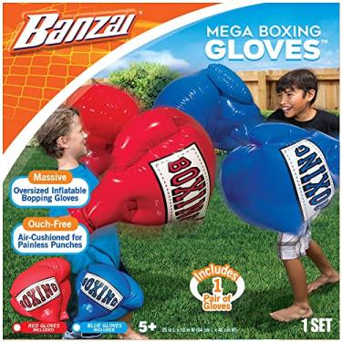 Imagem de BANZAI Kids Inflatable Mega Boxing Gloves, Red Blue