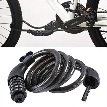 Imagem de Bloqueio de fio de bloqueio de código de bicicleta da Hooshion com trava antirriscos e trava de cinco dígitos com cadeado de suporte para carro