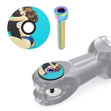 Imagem de Tingpai 28.6mm Leve MTB Road Bike Stem Top Cap Bicicleta Hea t Cover com pa fuso de aço inoxidável