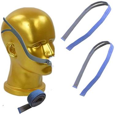 Imagem de 2 protetores de cabeça de substituição p10 compatíveis com ResMed Airfit P10 Alça de substituição de travesseiro nasal azul e cinza