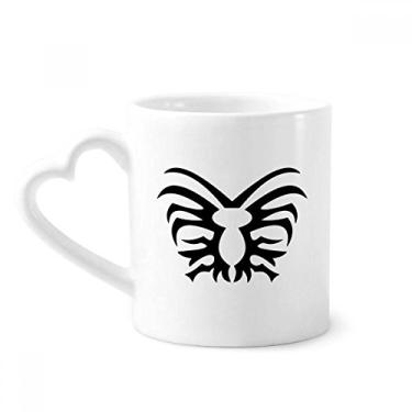 Imagem de Caneca preta com estampa de inseto e aranha, café de cerâmica, copo de coração de vidro