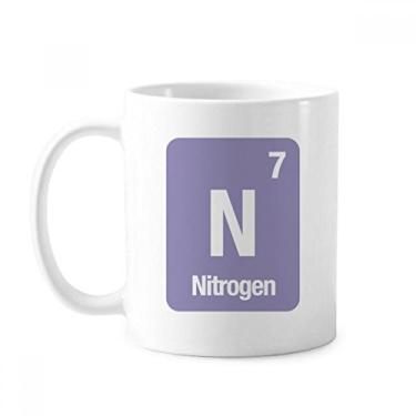 Imagem de N Nitrogen Chemical Element Caneca cerâmica cerâmica café porcelana xícara louça